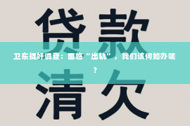 卫东捉奸调查：面临“出轨”，我们该何如办呢？