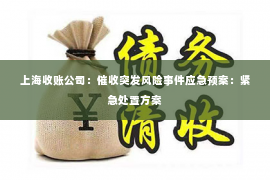 上海收账公司：催收突发风险事件应急预案：紧急处置方案