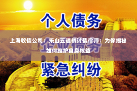 上海收债公司：乐山五通桥讨债律师：为你揭秘如何维护自身权益