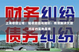 上海收债公司：催收总结与规划：有效解决欠款问题的实用指南