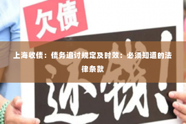 上海收债：债务追讨规定及时效：必须知道的法律条款