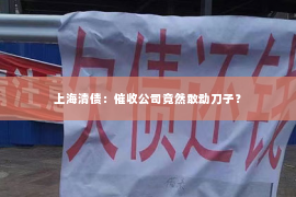 上海清债：催收公司竟然敢动刀子？