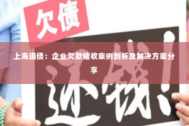 上海追债：企业欠款催收案例剖析及解决方案分享