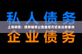 上海收债：债务催收公告登报方式及注意事项