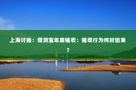 上海讨账：借贷宝年底催收：催收行为何时结束？