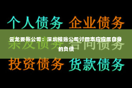 云龙要帐公司：深圳催账公司讨回本应应属自身的负债