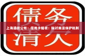 上海追债公司：信用卡催收：探讨民法保护机制