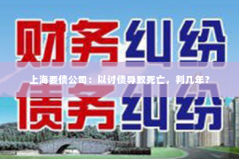 上海要债公司：以讨债导致死亡，判几年？