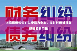 上海追债公司：以安徽为中心，探讨讨债被报复报警的实用性