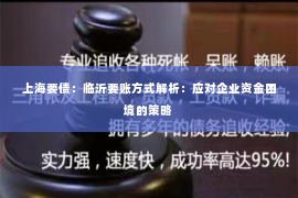 上海要债：临沂要账方式解析：应对企业资金困境的策略