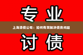 上海清债公司：如何有效解决债务问题