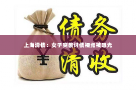 上海清债：女子突袭讨债视频被曝光