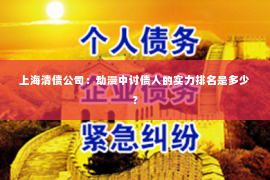上海清债公司：动漫中讨债人的实力排名是多少？