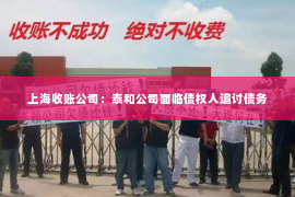 上海收账公司：泰和公司面临债权人追讨债务