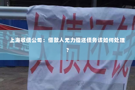 上海收债公司：借款人无力偿还债务该如何处理？