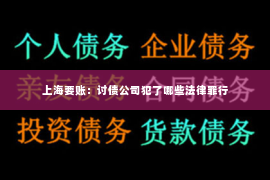上海要账：讨债公司犯了哪些法律罪行