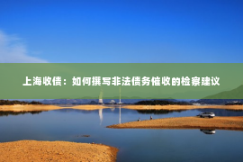 上海收债：如何撰写非法债务催收的检察建议