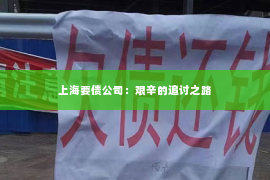 上海要债公司：艰辛的追讨之路