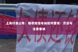 上海讨账公司：催收短信号码如何查询：方法与注意事项