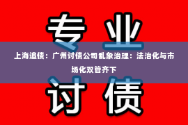 上海追债：广州讨债公司乱象治理：法治化与市场化双管齐下