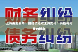 上海要账公司：拍拍贷催收工资如何：高压与高薪的博弈