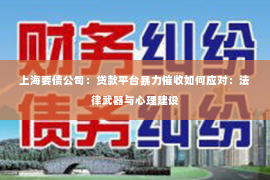 上海要债公司：贷款平台暴力催收如何应对：法律武器与心理建设