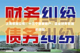 上海收账公司：十三个重要账户：企业财务管理的关键