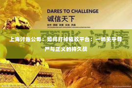 上海讨账公司：如何打掉催收平台：一场关乎尊严与正义的持久战
