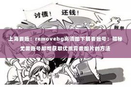 上海要账：removebg高清图下载要账号：揭秘无需账号即可获取优质背景图片的方法
