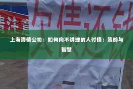 上海清债公司：如何向不讲理的人讨债：策略与智慧