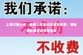 上海讨账公司：要账公司加抖音威胁朋友：揭秘网络催收的灰色地带