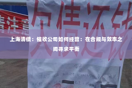 上海清债：催收公司如何经营：在合规与效率之间寻求平衡