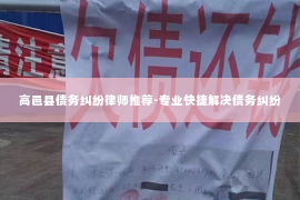 高邑县债务纠纷律师推荐-专业快捷解决债务纠纷