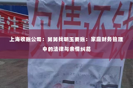 上海收账公司：舅舅找明玉要账：家庭财务管理中的法律与亲情纠葛