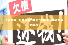 上海清债：什么叫暴力要账？揭秘非法催收背后的真相