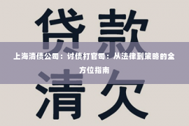 上海清债公司：讨债打官司：从法律到策略的全方位指南