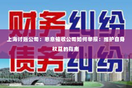 上海讨账公司：恶意催收公司如何举报：维护自身权益的指南