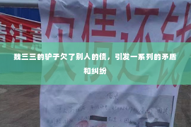 魏三三的驴子欠了别人的债，引发一系列的矛盾和纠纷