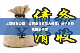 上海收账公司：如何举报软暴力催收：维护自身权益的指南