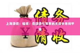 上海清债：催收：在道德与效率的夹缝中寻找平衡