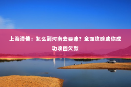 上海清债：怎么到河南去要账？全面攻略助你成功收回欠款