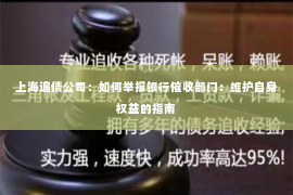 上海追债公司：如何举报银行催收部门：维护自身权益的指南