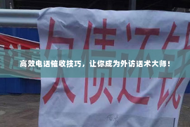 高效电话催收技巧，让你成为外访话术大师！
