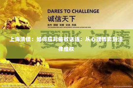 上海清债：如何应对催收话语：从心理博弈到法律维权