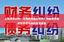 上海清债公司：乌海有要账公司吗？揭秘债务催收服务在乌海的市场现状