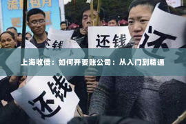 上海收债：如何开要账公司：从入门到精通