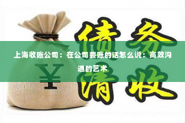 上海收账公司：在公司要账的话怎么说：高效沟通的艺术