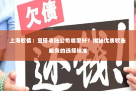 上海收债：宝塔收账公司哪家好？揭秘优质收账服务的选择标准
