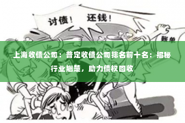 上海收债公司：普定收债公司排名前十名：揭秘行业翘楚，助力债权回收