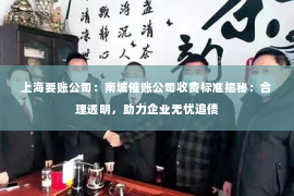 上海要账公司：南城催账公司收费标准揭秘：合理透明，助力企业无忧追债
